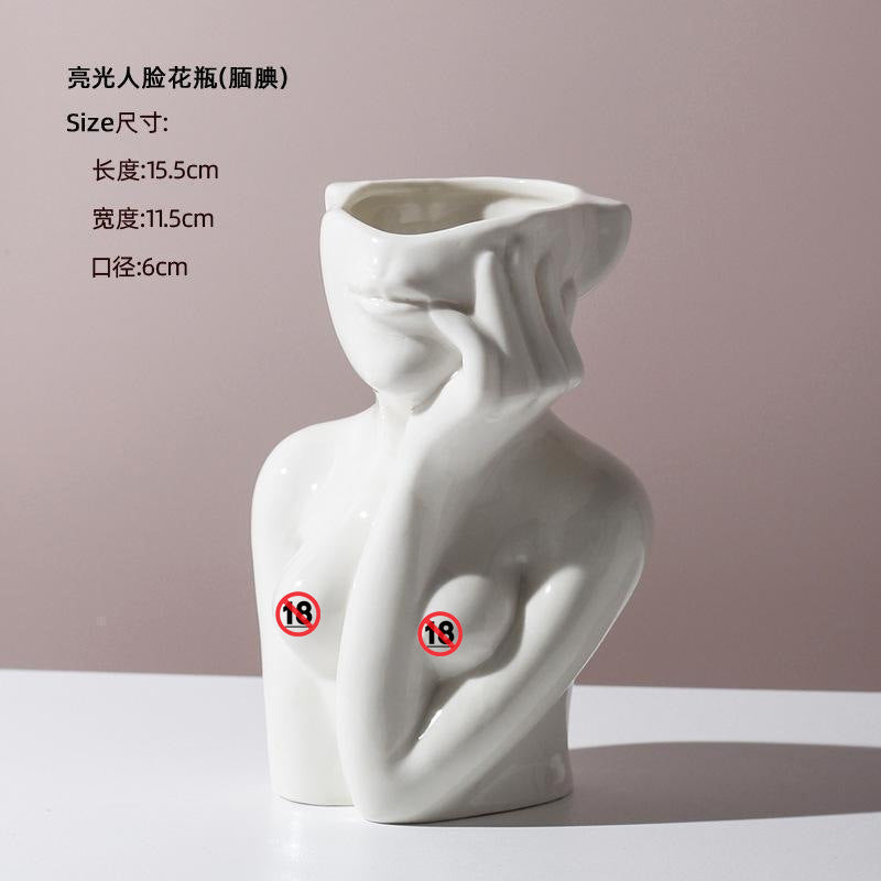 Human Body Ceramic Vase Human Shape Art Vase Nordic